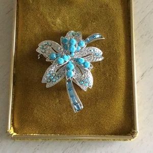 Silver & Blue Brooch